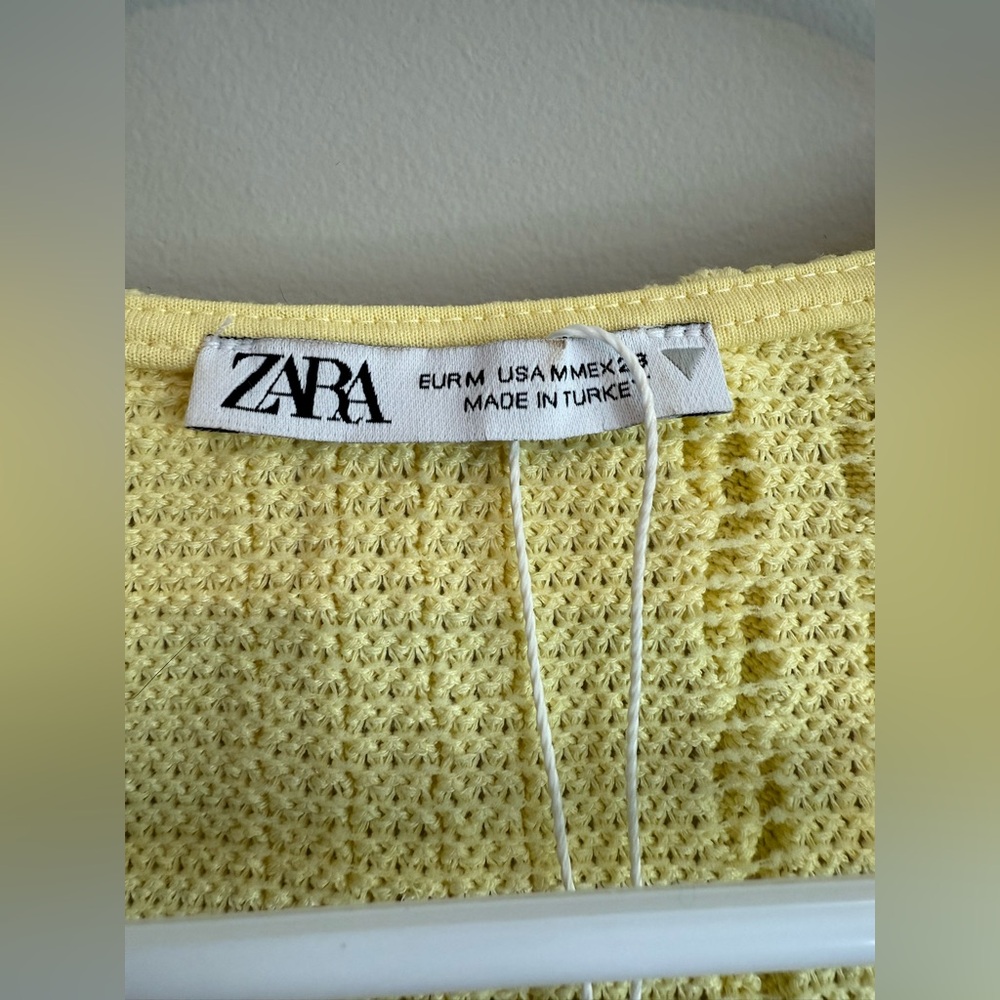 Zara Yellow Ruffled Knit Top - Picture 7 of 11